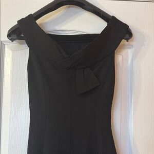 Karen Millen Black Sheath Midi Dress with Cap Sleeves for Cocktail